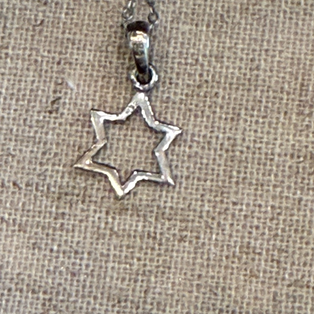 Silver Star of David  Pendant Necklace
